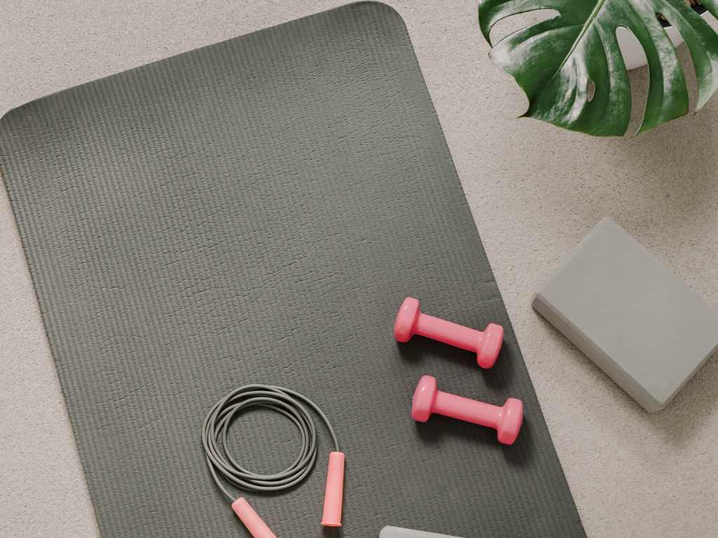 yoga mat and accessories